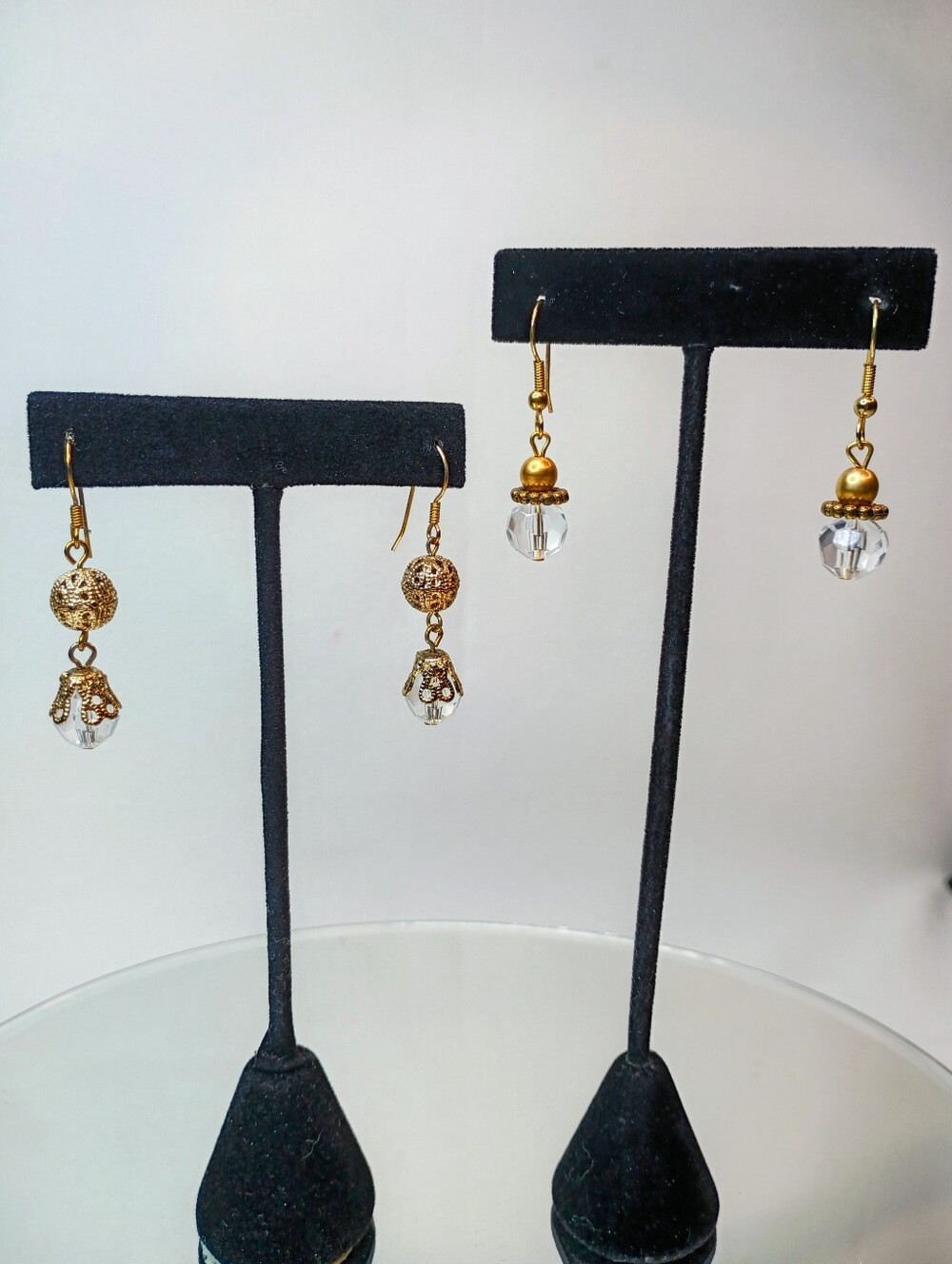 Gold-Tone Crystal Drop Earrings - Elegant Women Jewelry